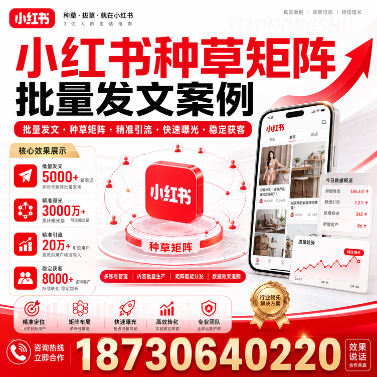阿里小红书种草矩阵批量发文案例